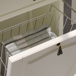 Шкаф-колонна Opadiris Риспекто 40 R 00-00005837 с бельевой корзиной Слоновая кость